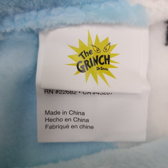 Dr. Seuss The Grinch Oversized Plush Throw Blanket 50x60" Holiday Christmas Blue - Picture 10 of 15